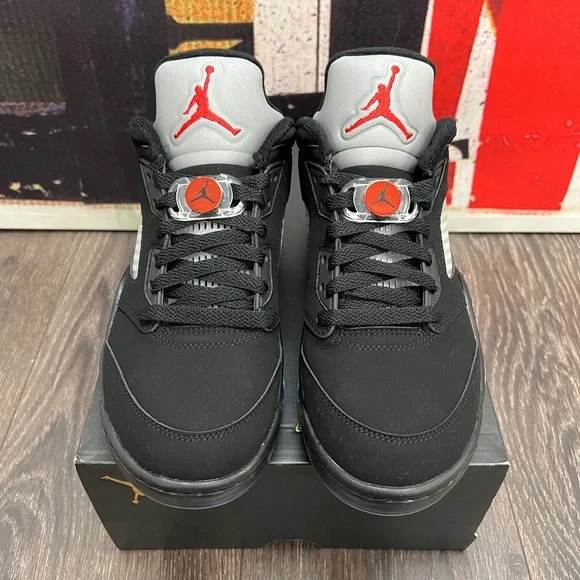 2020 Nike Air Jordan V 5 Low G Golf Black / Metallic Silver / White CU4523 003 - Picture 3 of 11